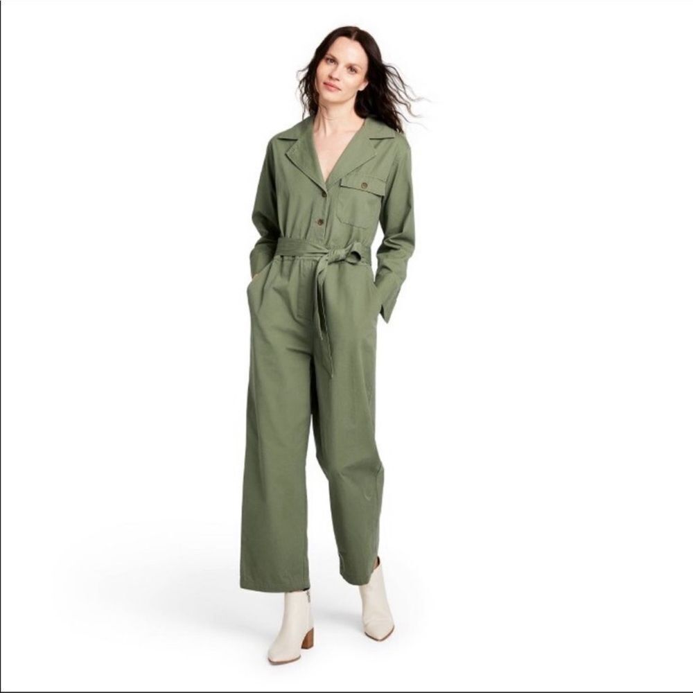 Nili Lotan x Target Olive Green Long Sleeve Jumpsuit size XS